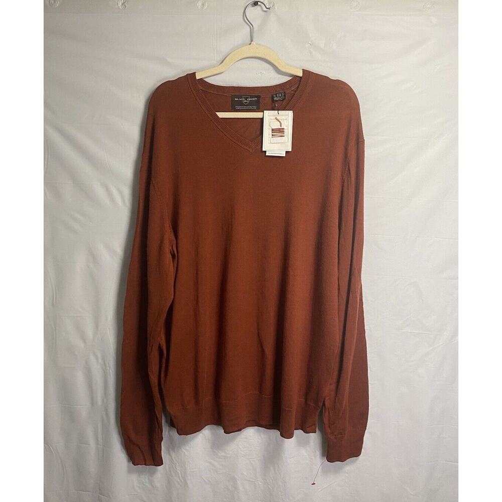 New Black Brown 1826 Mens Baruffa Italian Merino Wool Pullover Sweater Brown XXL